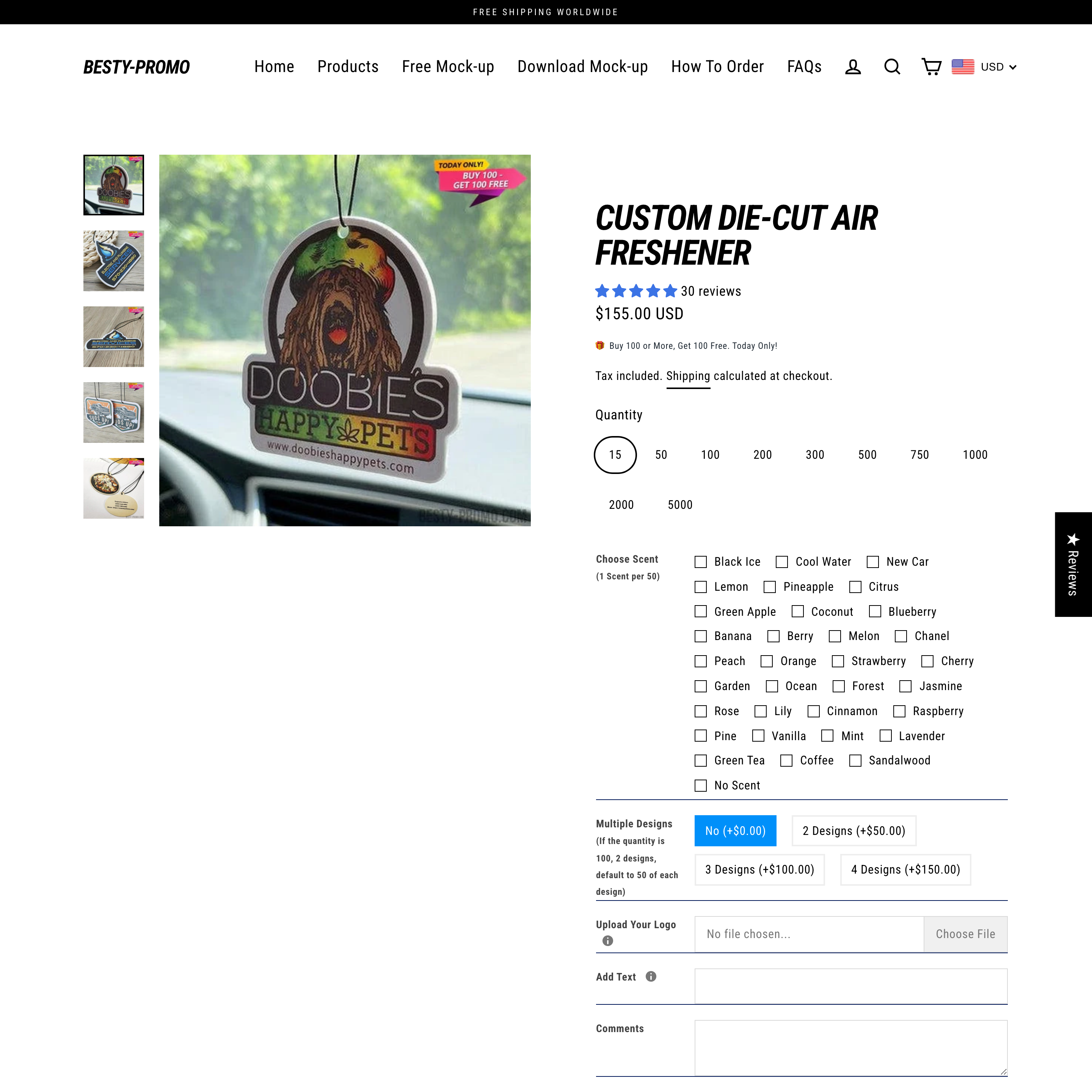 Besty-Promo Shopify store product customization example — pet with accessories and custom-print