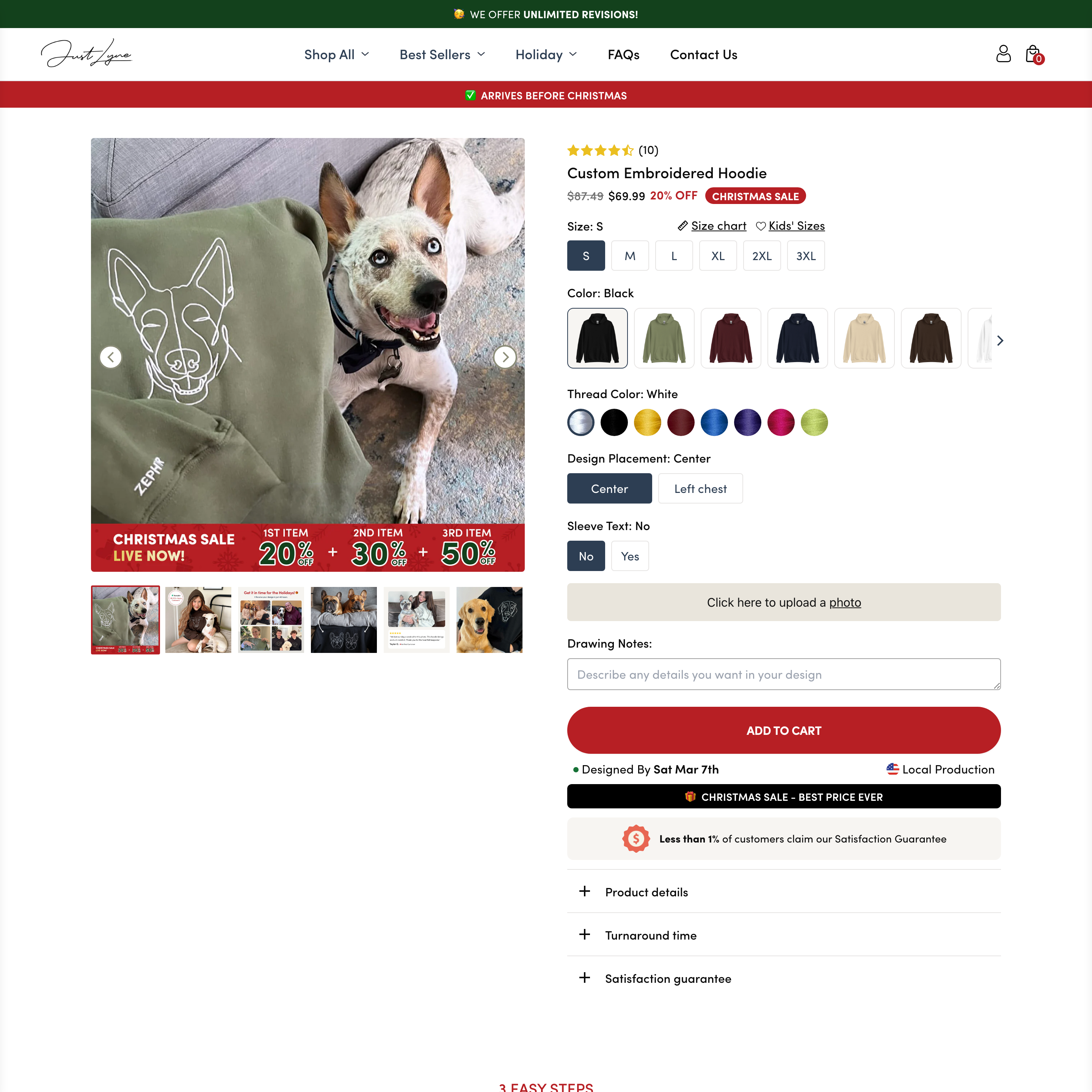 Just Lyne Shopify store product customization example — apparel with apparel and clothing