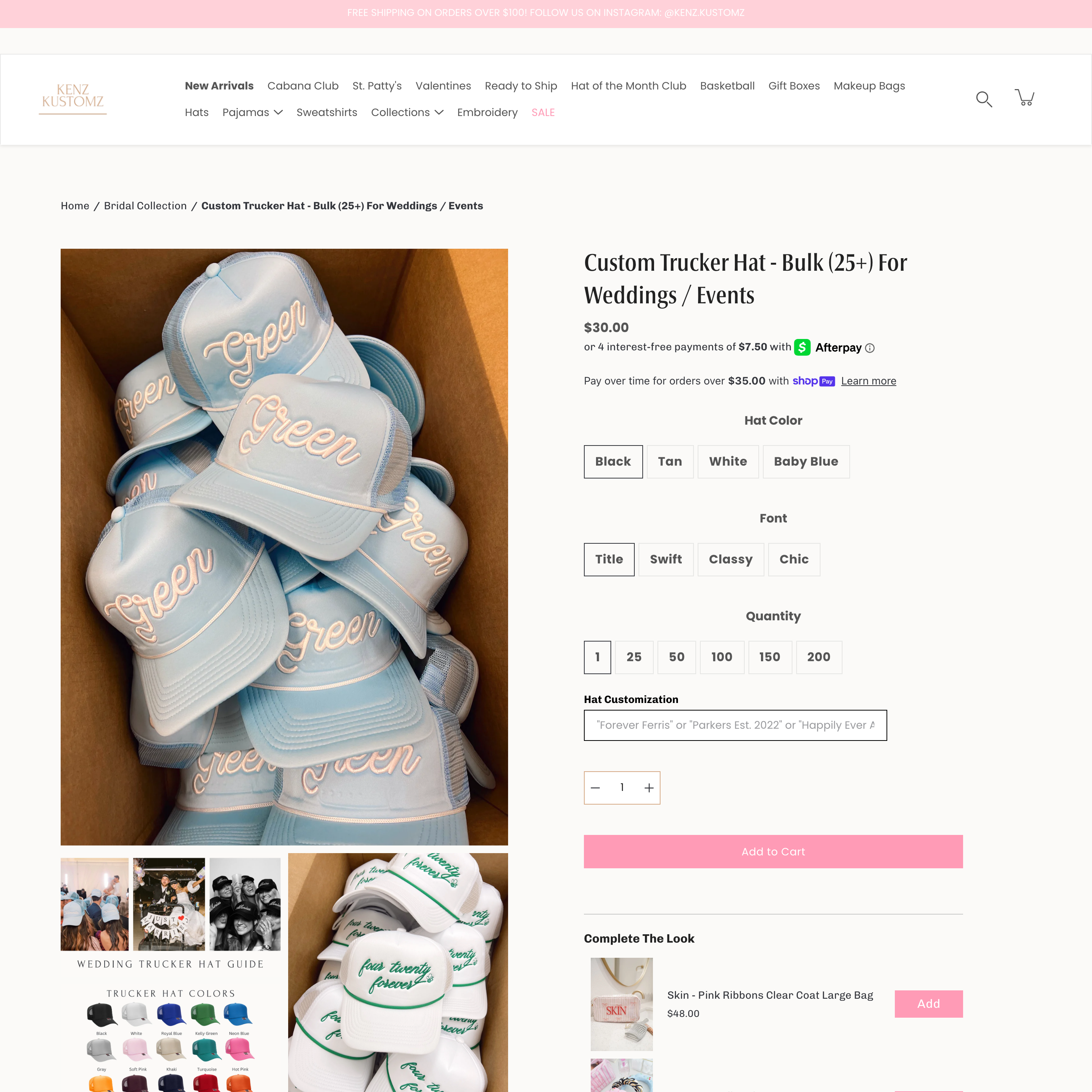 KenzKustomz Shopify store product customization example — apparel with apparel and clothing