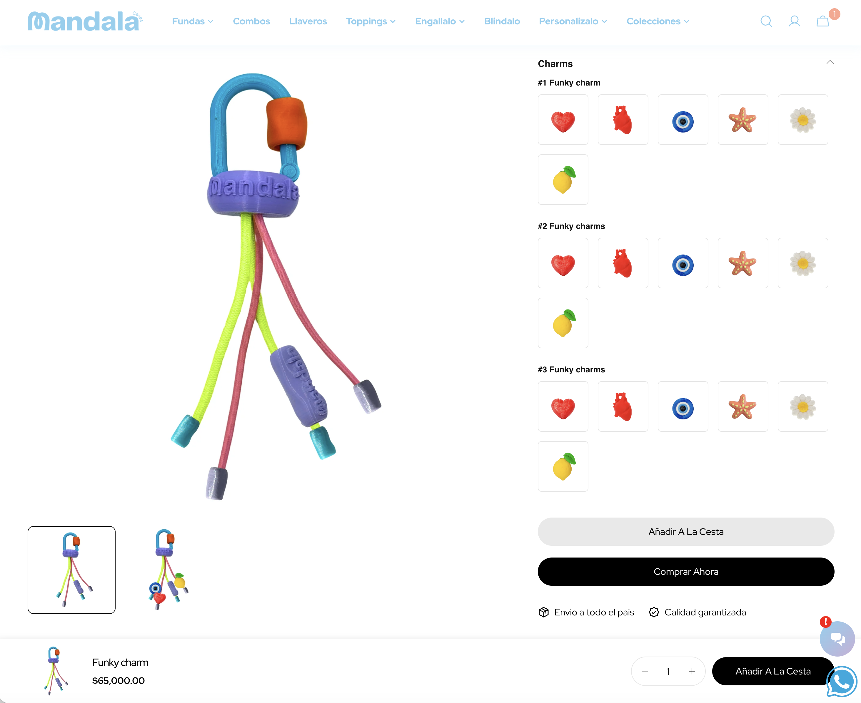 Mandala Cases Shopify store product customization example — tech accessories with gadgets and live-preview