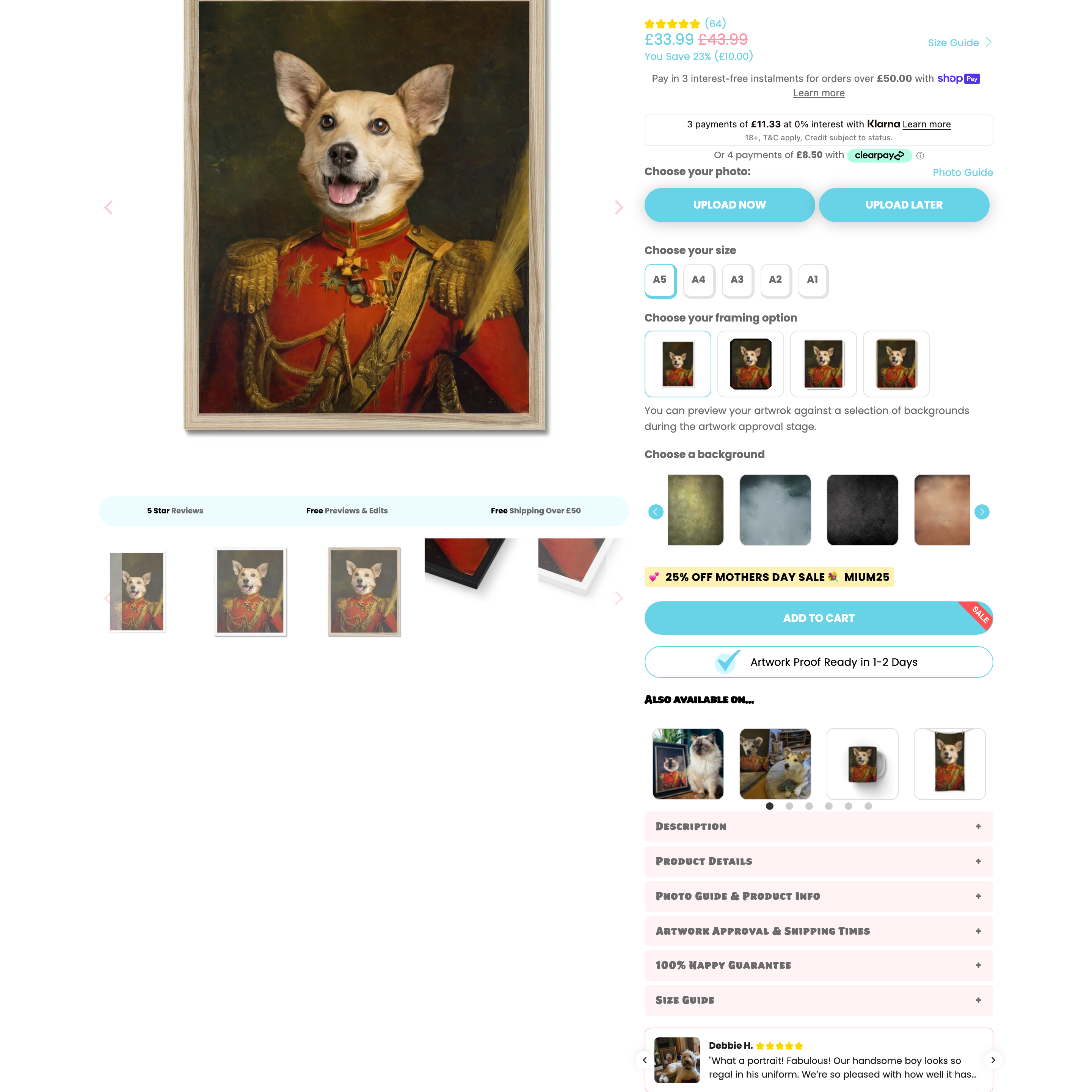 Paw & Glory Shopify store product customization example — pet with animals and custom-print