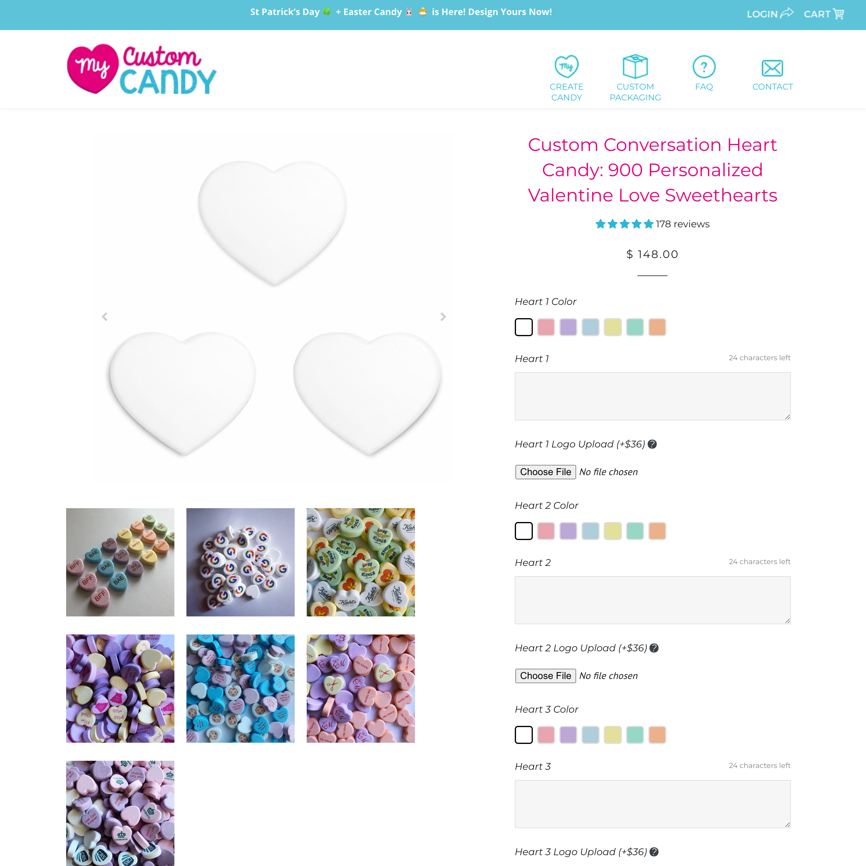 My Custom Candy Shopify store product customization example — food & beverage with food and color-picker