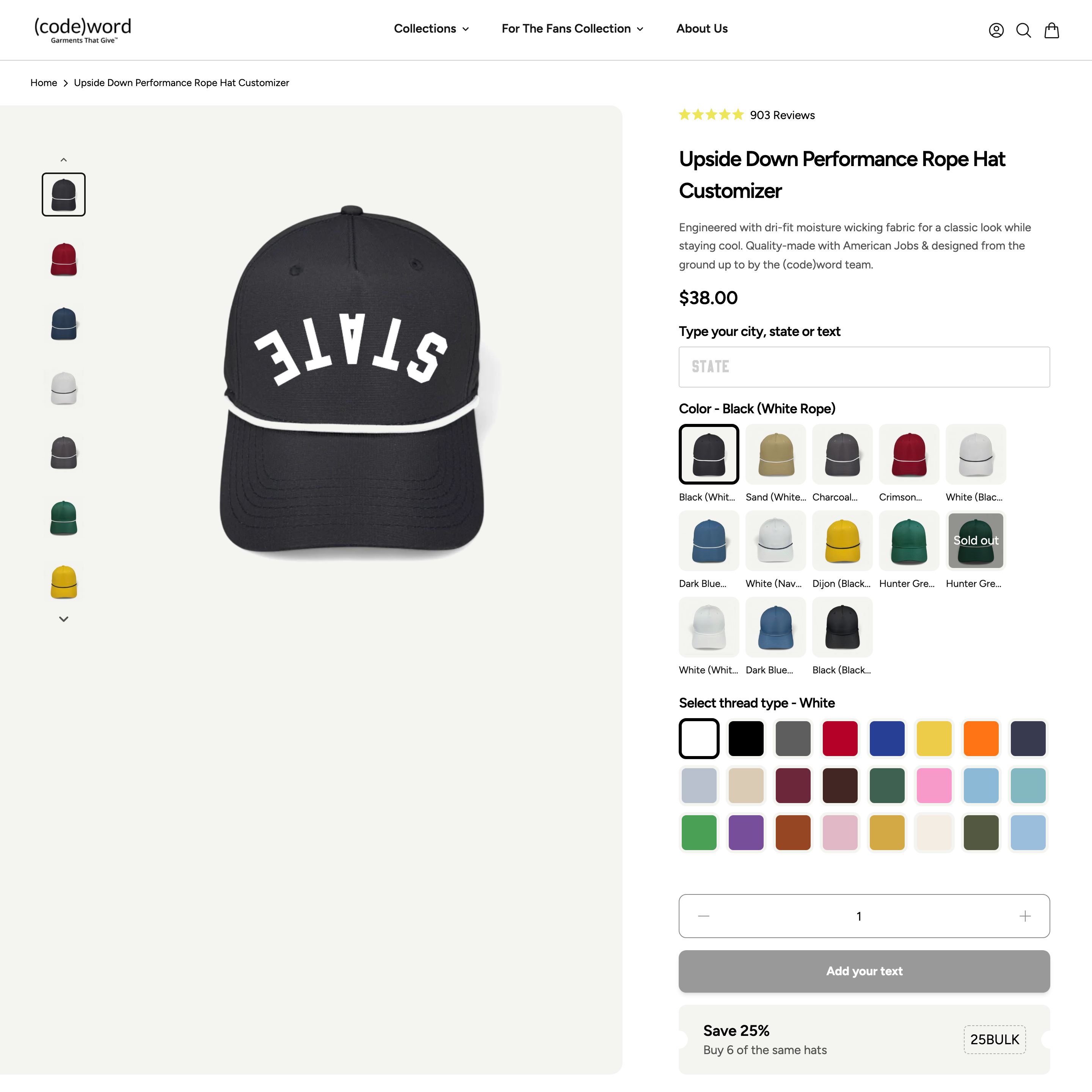 Codeword Shopify store product customization example — apparel with apparel and clothing