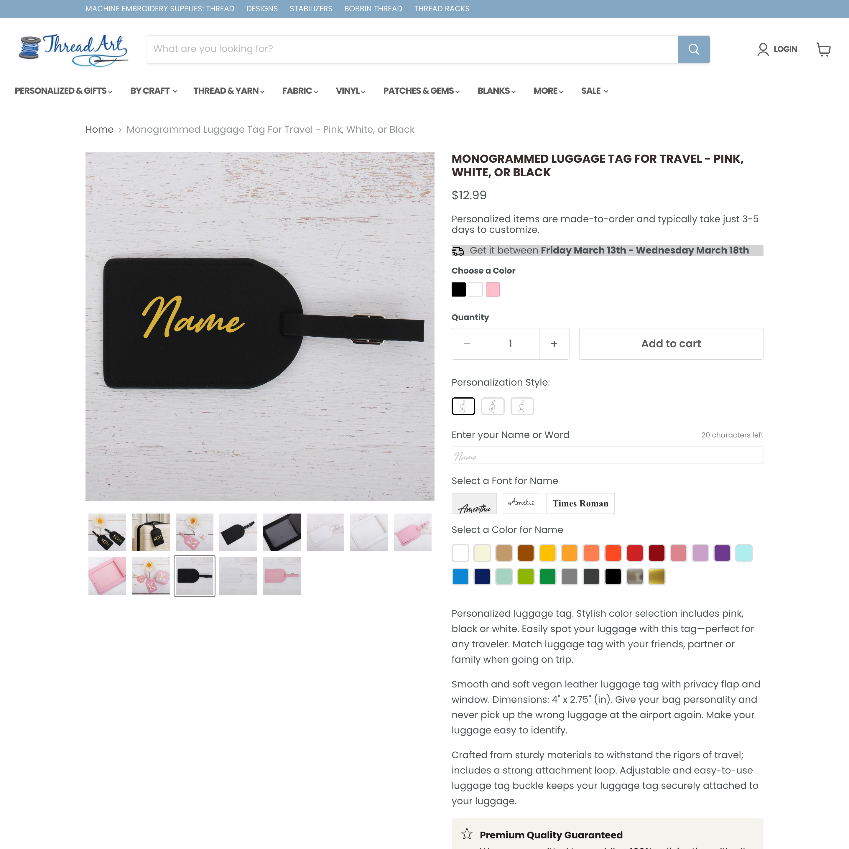 Threadart Shopify store product customization example — apparel with apparel and clothing