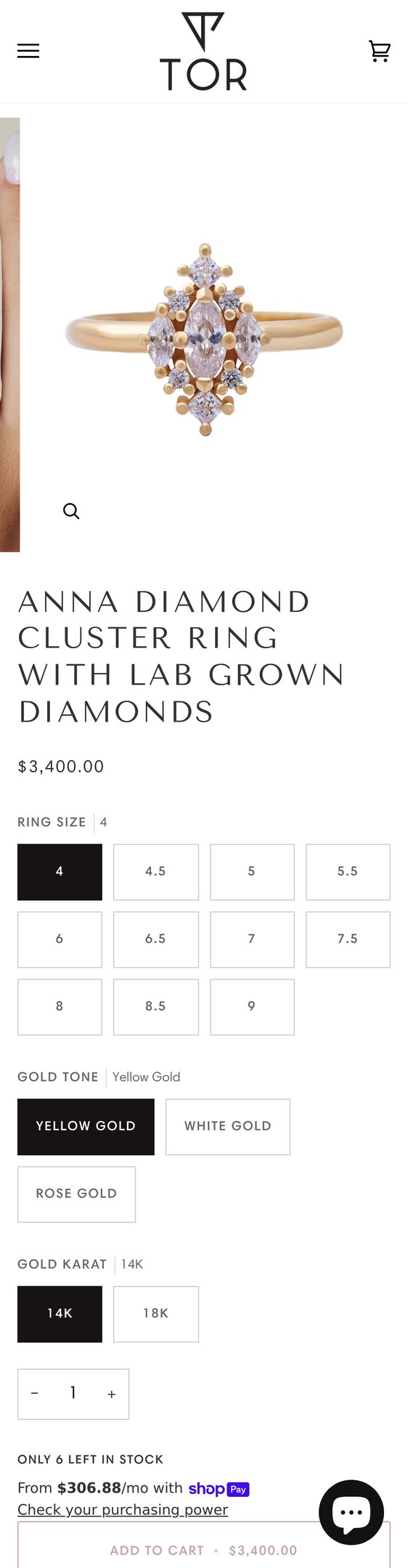 Anna Diamond Cluster Ring with Lab Grown Diamonds
