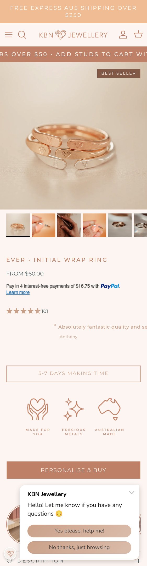Ever Initial Wrap Ring | Simple Rings | Kellective by Nikki