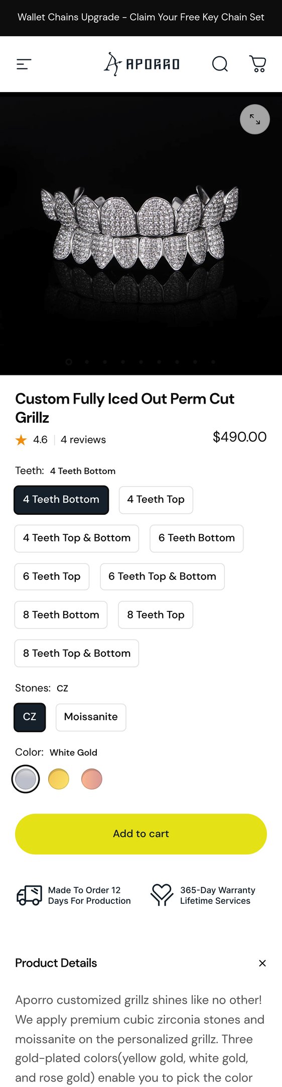 Custom Fully Iced Out Perm Cut Grillz