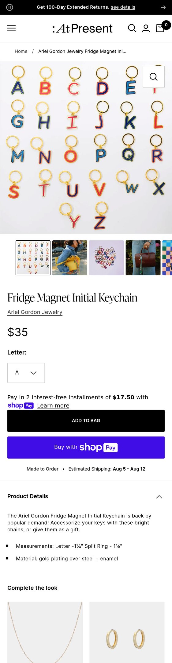 Fridge Magnet Initial Keychain