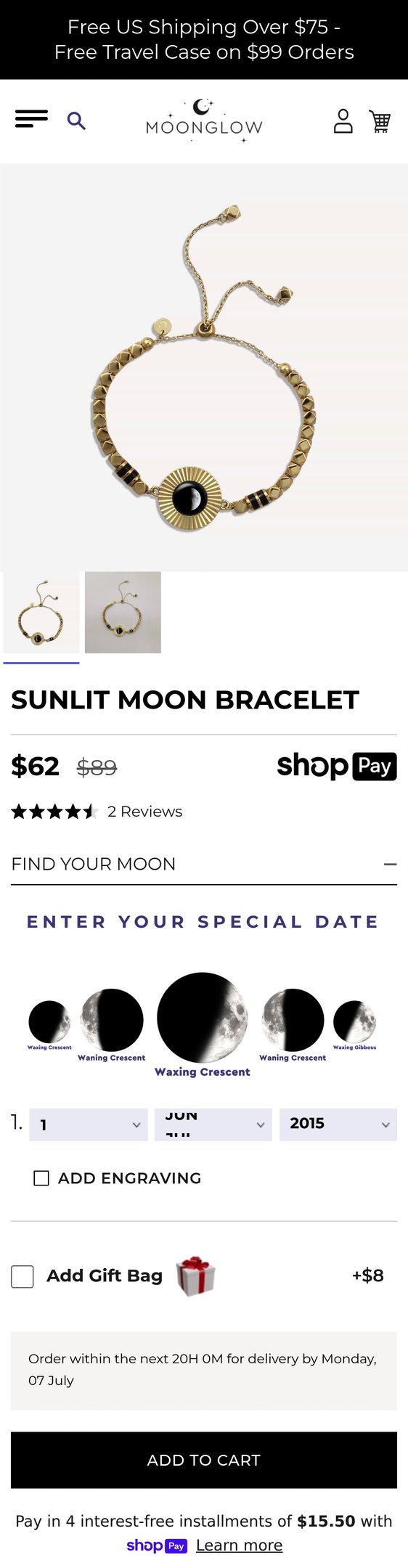 Sunlit Moon Bracelet