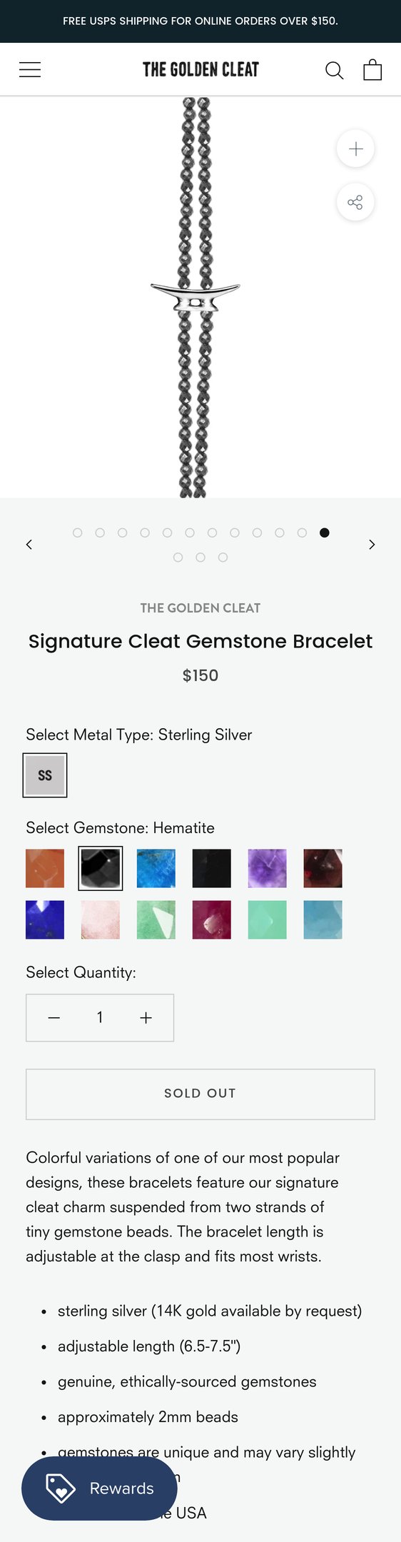 Signature Cleat Gemstone Bracelet