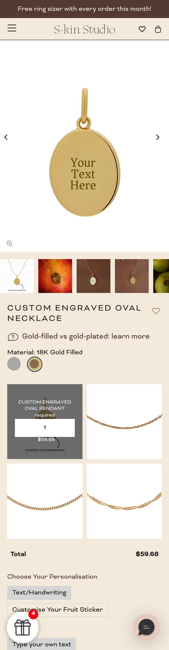 Custom Engraved Oval Necklace