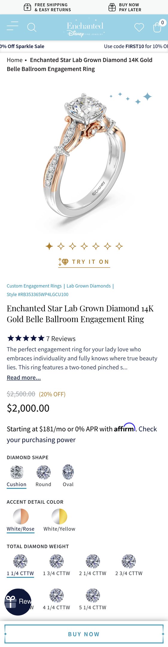 Enchanted Star Lab Grown Diamond 14K Gold Belle Ballroom Engagement Ring