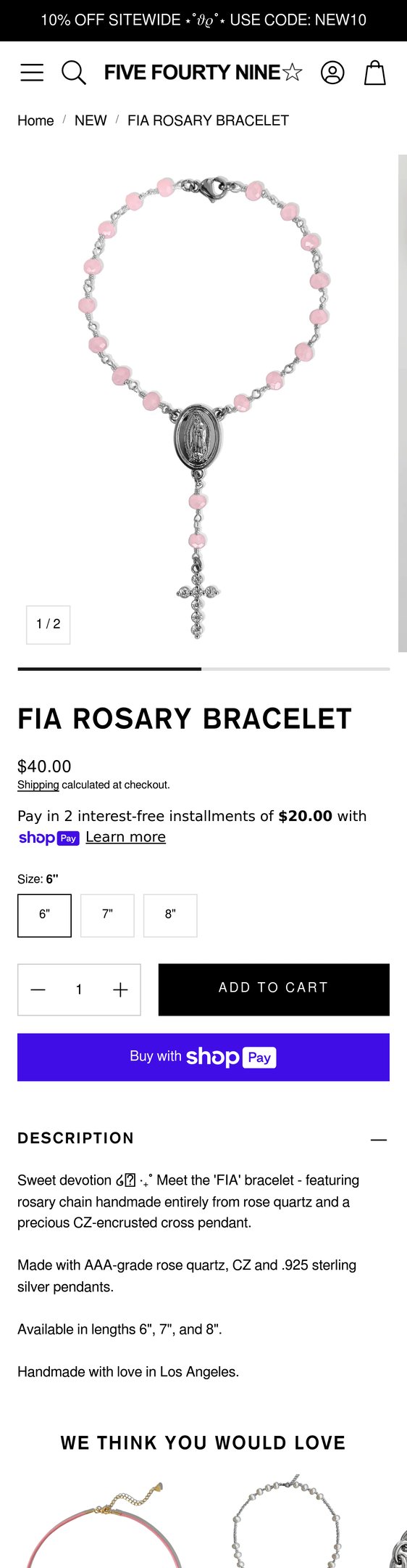 FIA ROSARY BRACELET
