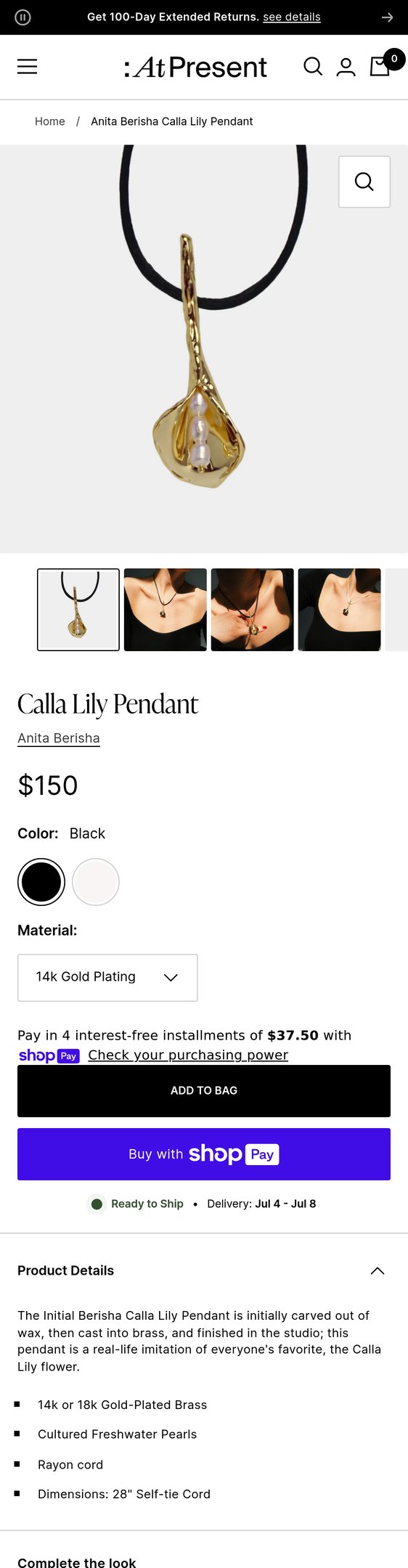 Calla Lily Pendant