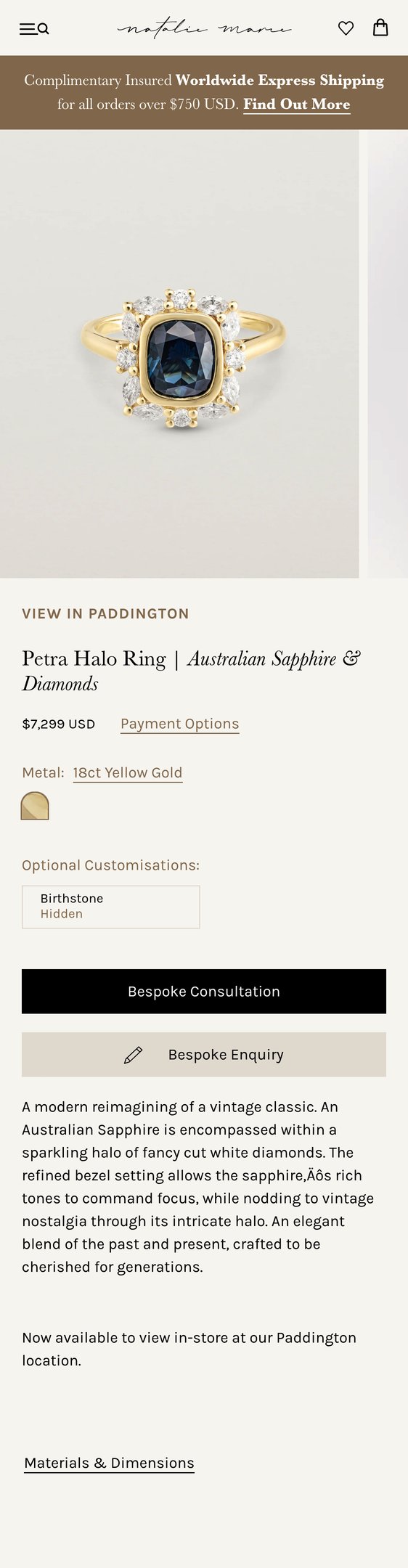 Petra Halo Ring | Australian Sapphire & Diamonds