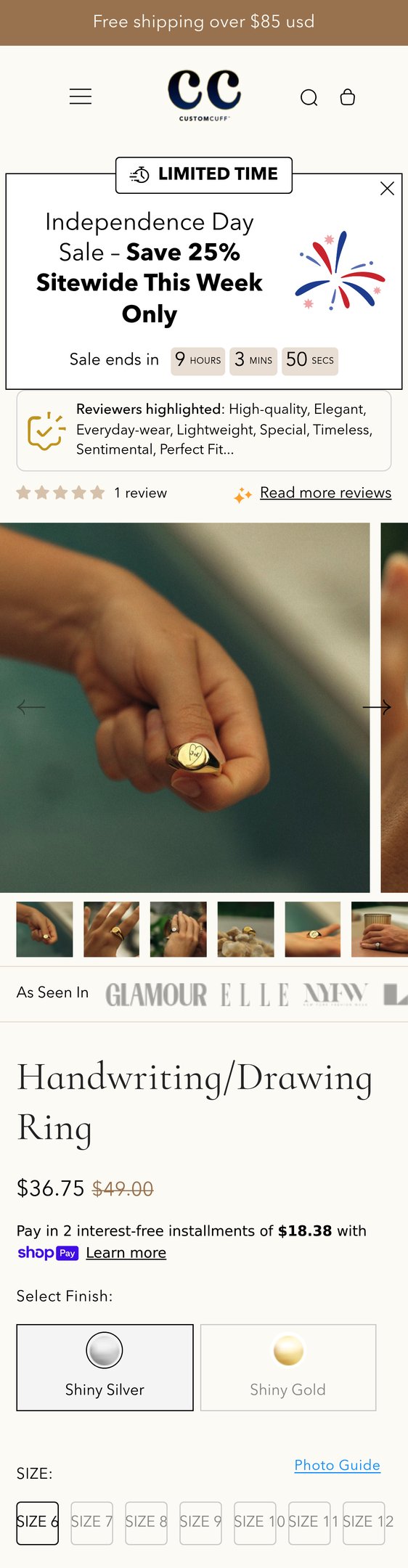 Handwriting/Drawing Ring