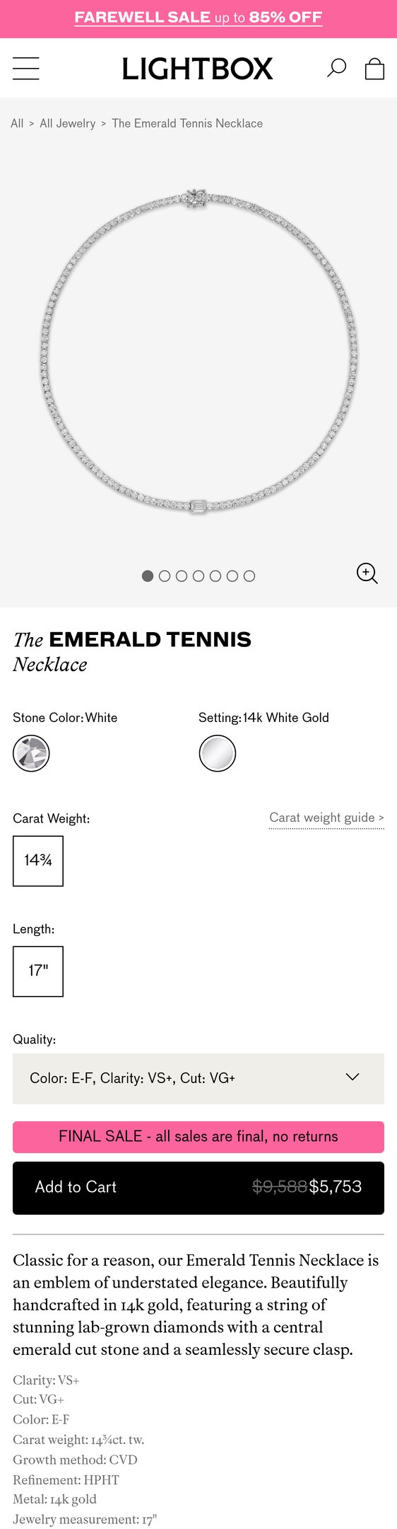 The Emerald Tennis Necklace