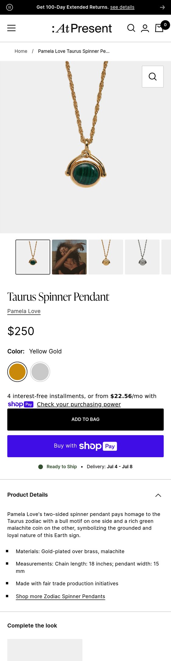 Taurus Spinner Pendant