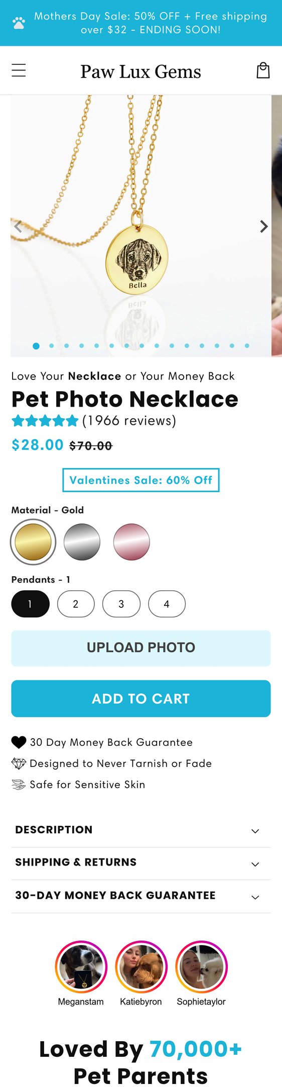 Pet Photo Necklace