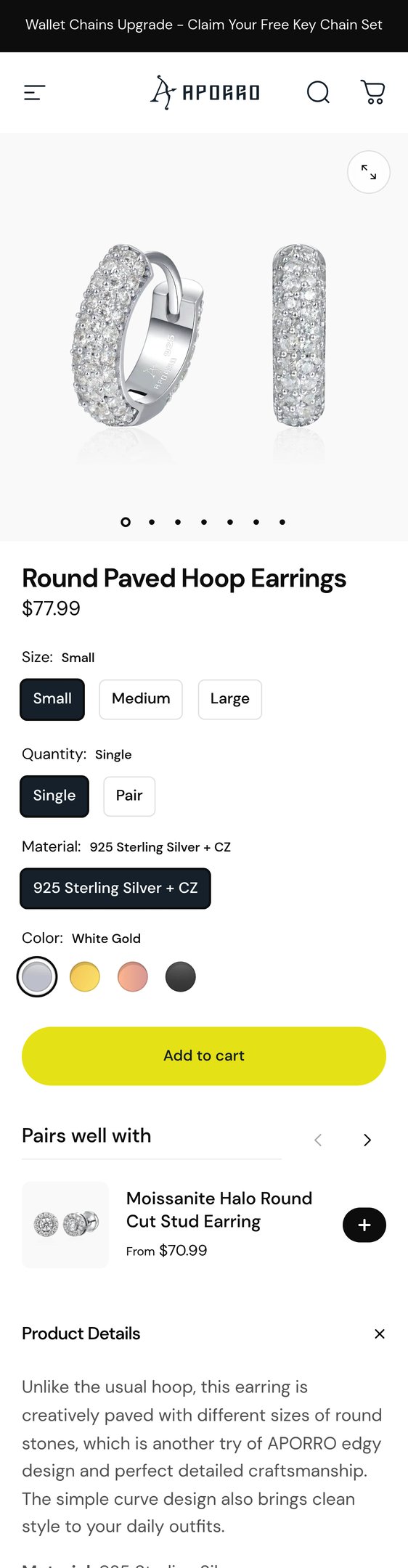 Round Paved Hoop Earrings