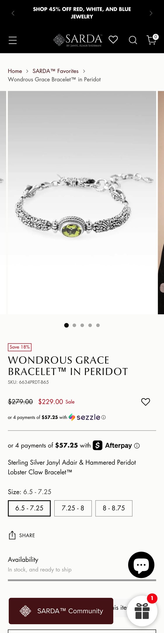Wondrous Grace Bracelet™ in Peridot