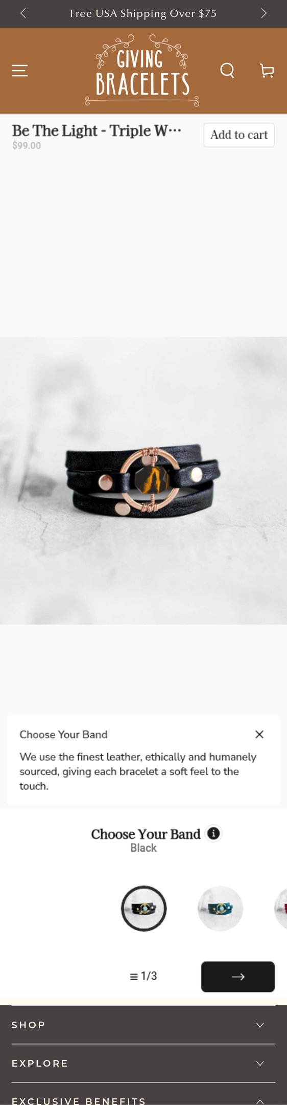 Be the Light Triple Wrap Bracelet