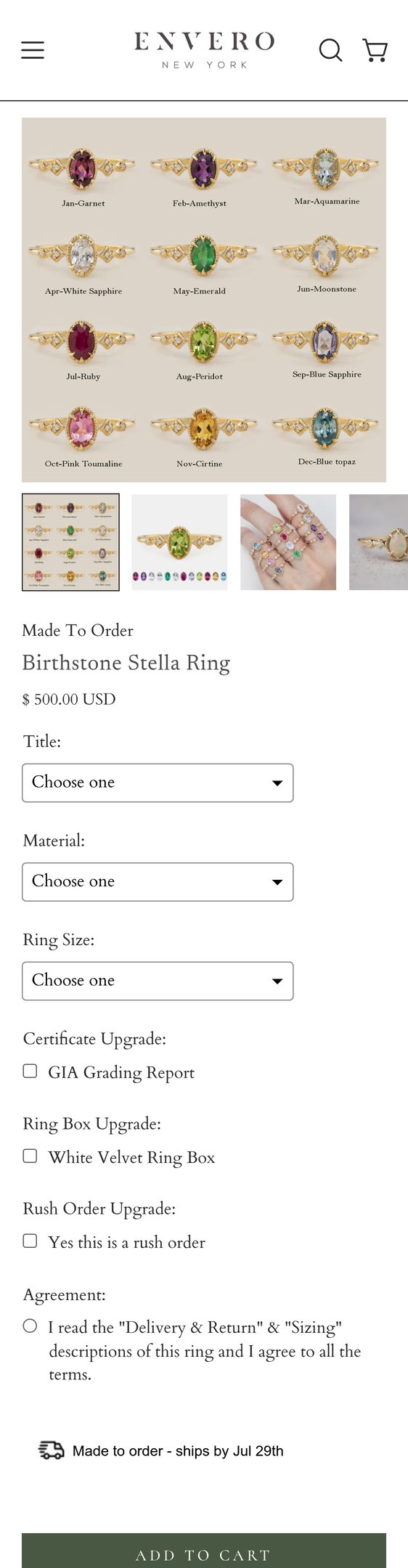 Birthstone Stella Ring
