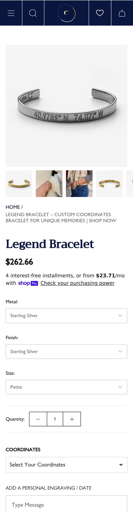 Legend Bracelet – Custom Coordinates Bracelet for Unique Memories | Shop Now