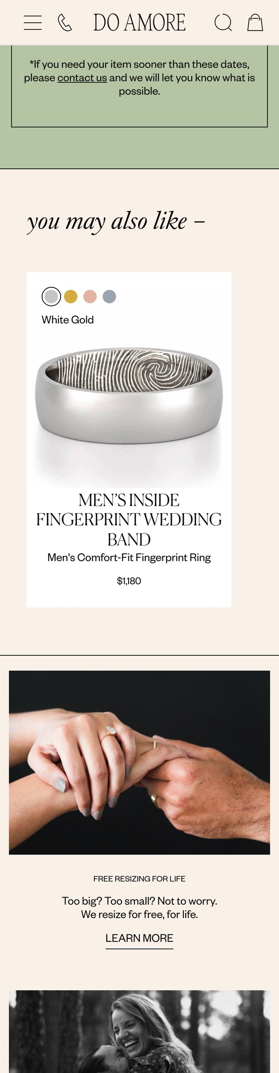 Men's Fingerprint Wedding Band