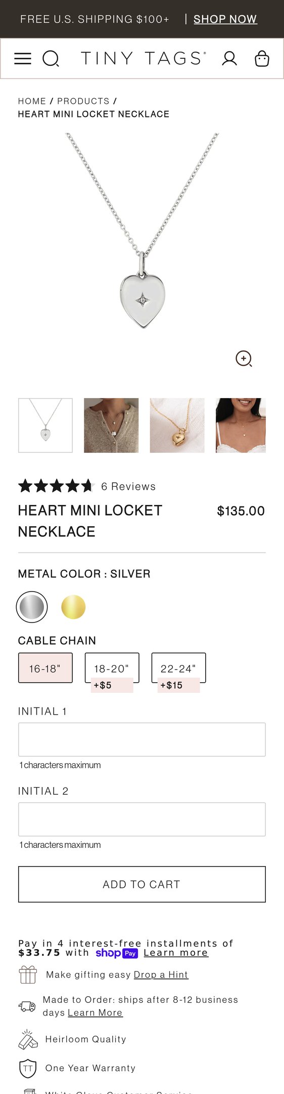 Heart Mini Locket Necklace