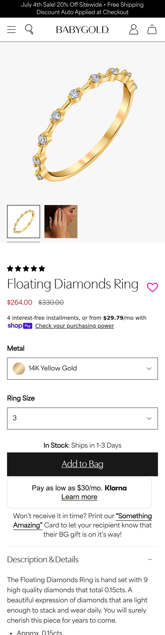 Floating Diamonds Ring