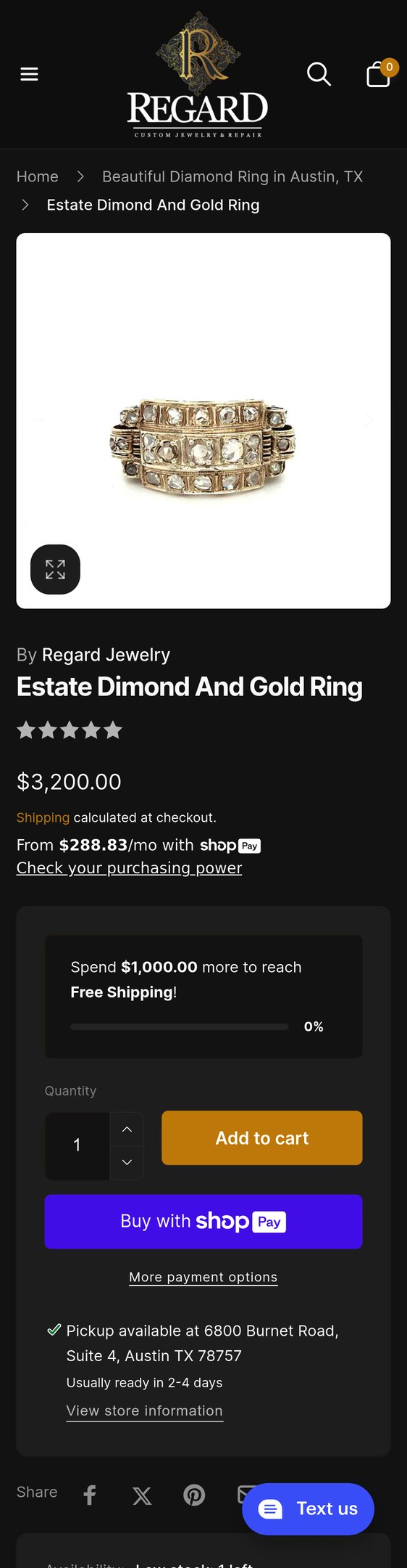 Estate Dimond And Gold Ring