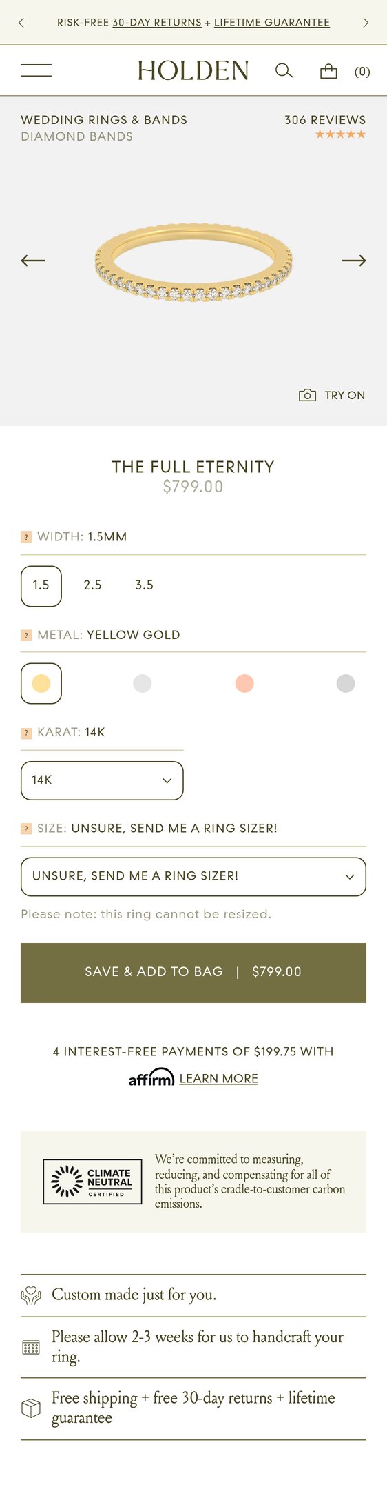 Full Eternity Wedding Ring