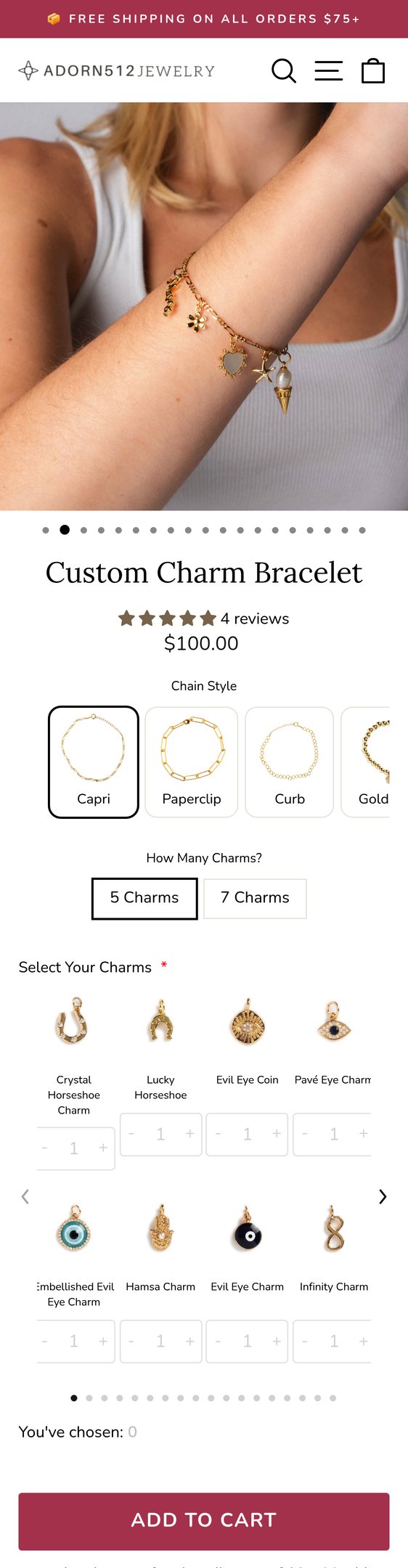 Custom Charm Bracelet