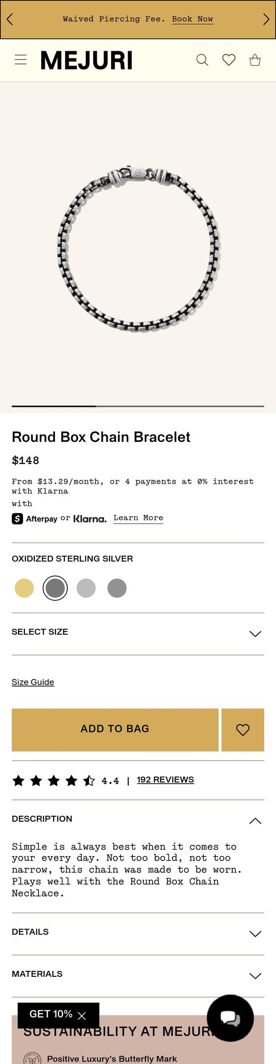 14k Gold Handcrafted Round Box Chain Bracelet - Jewelry