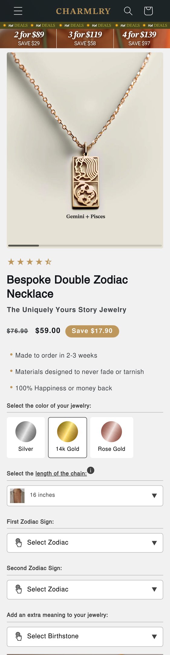 Bespoke Double Zodiac Necklace