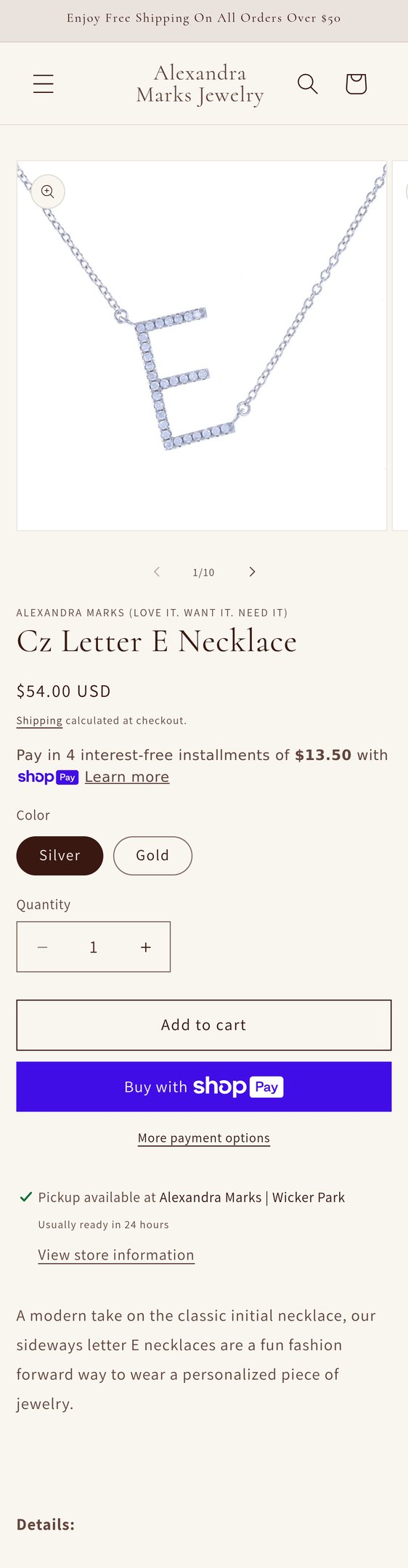 Personalized Bridesmaid Initial Letter Necklaces, Silver