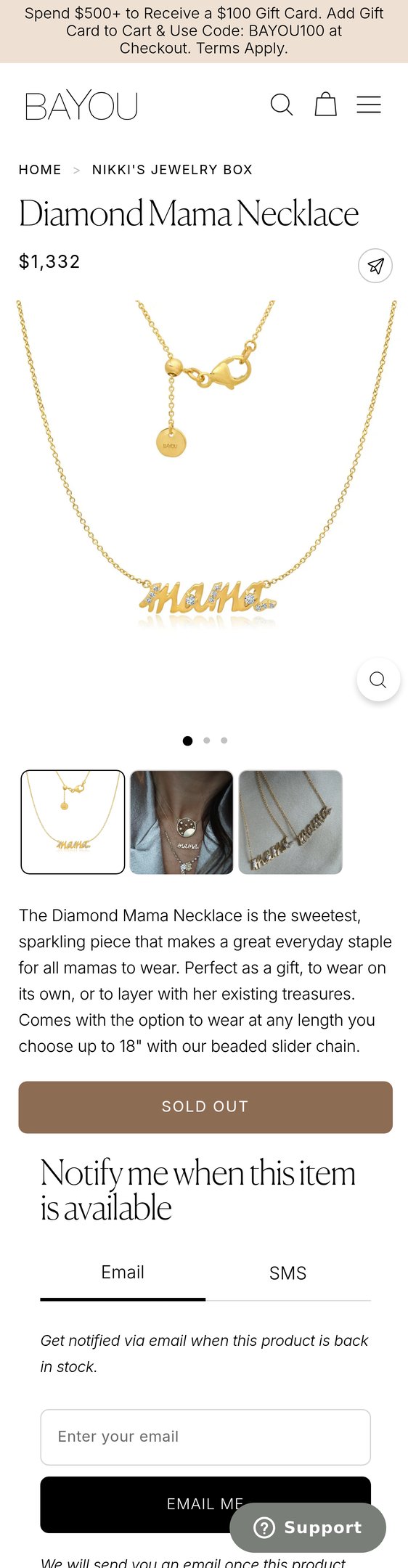 Diamond Mama Necklace