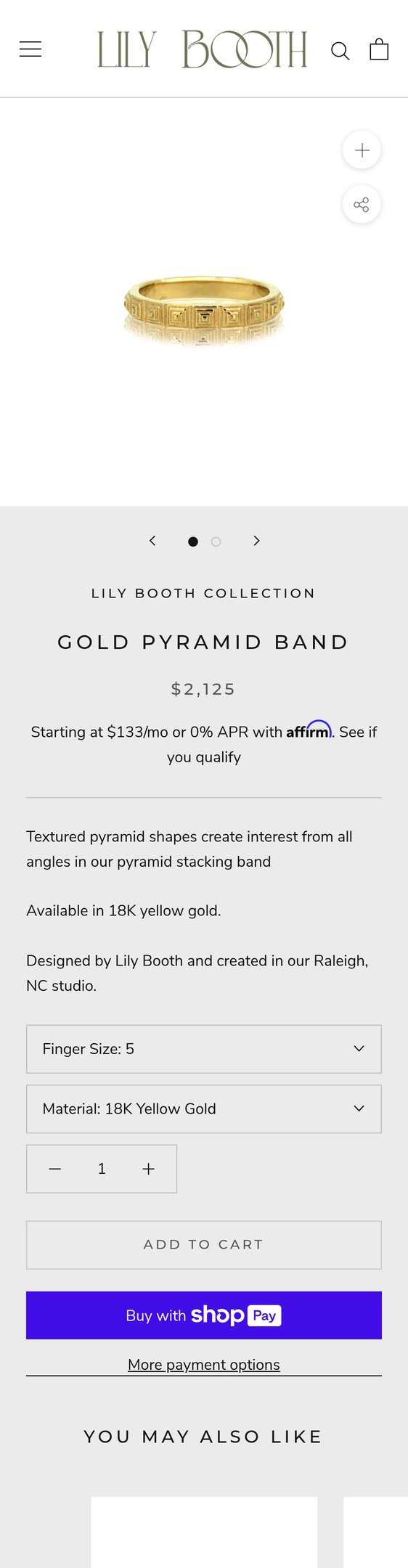 Gold Pyramid Band