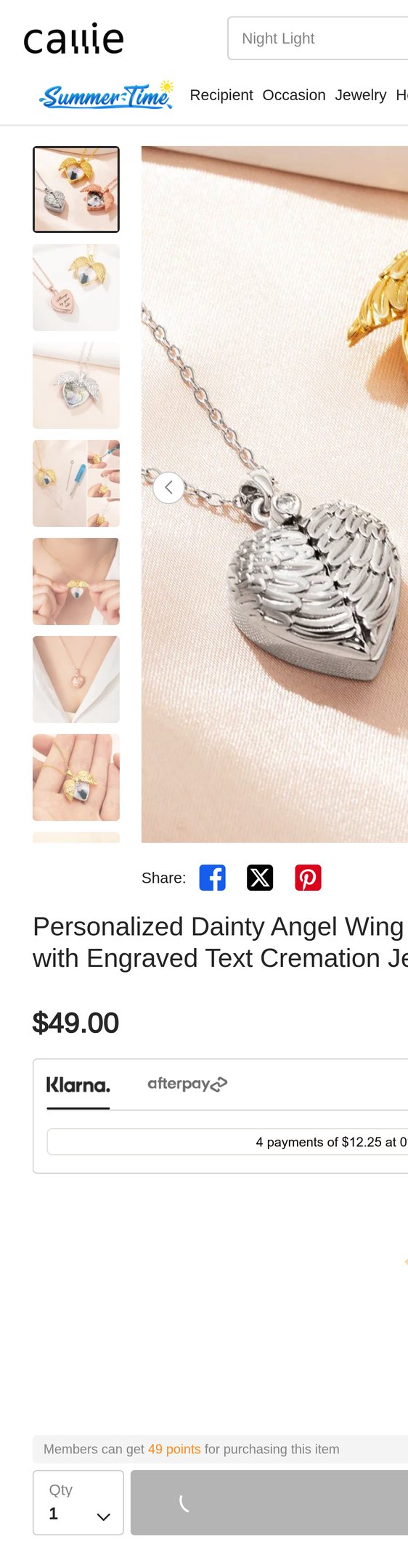 Personalized Dainty Angel Wing Heart Photo Urn Necklace for Ashes with Engraved Text Cremation Jewelry Memorial Gift for Women