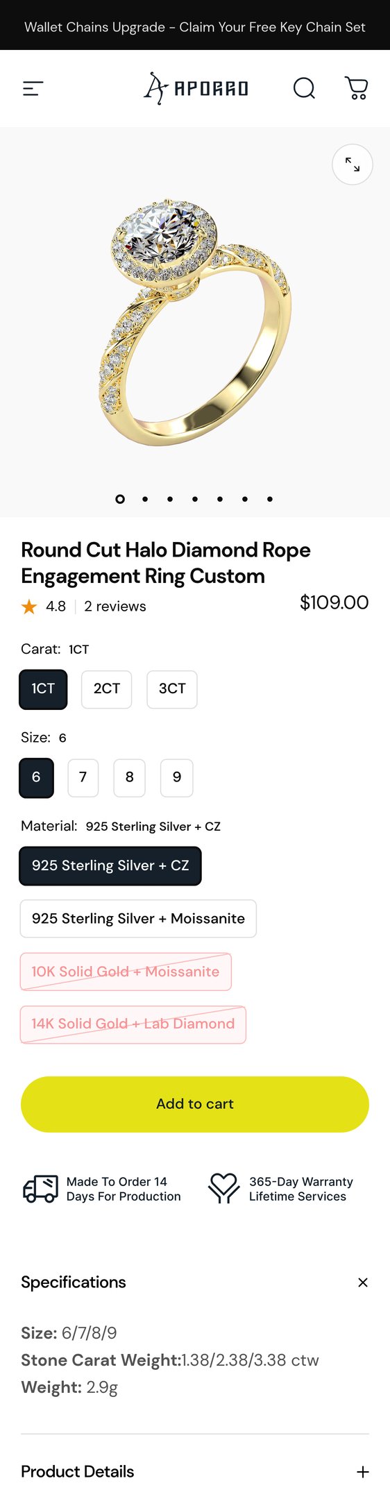 Round Cut Halo Diamond Rope Engagement Ring Custom