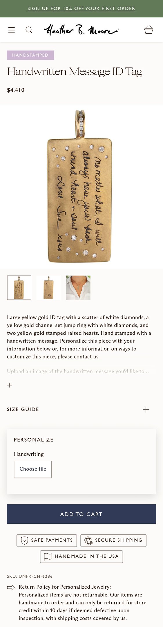 Handwritten Message ID Tag