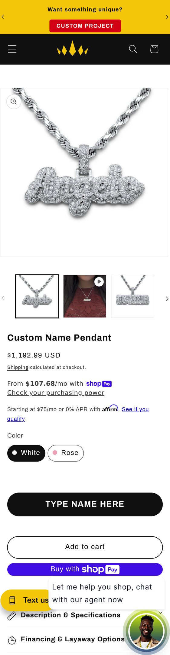 Custom Name Pendant
