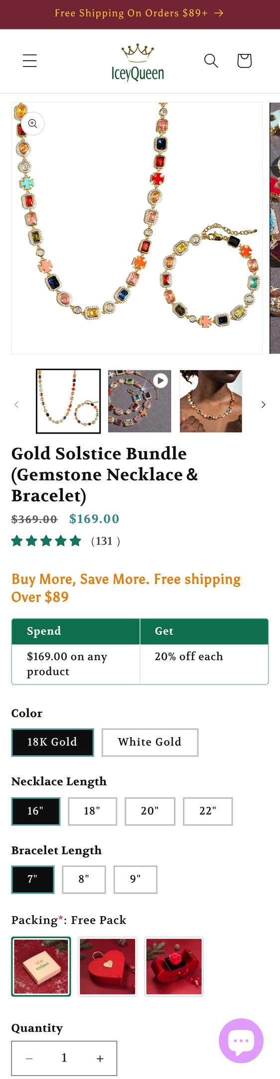Gold Solstice Bundle (Gemstone Necklace& Bracelet)