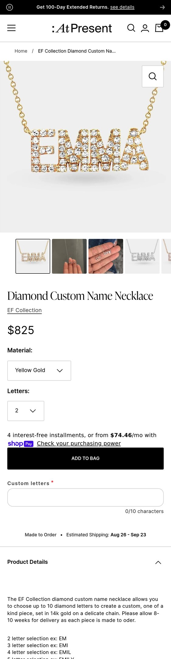 Diamond Custom Name Necklace