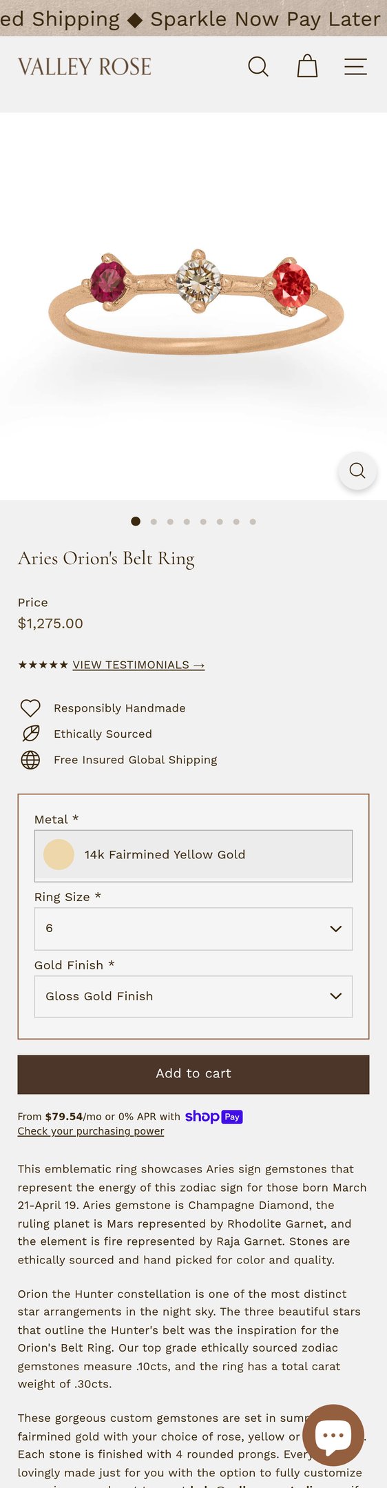 Aries Orion's Belt Ring