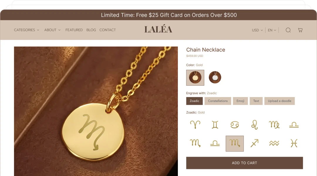 Custom Zodiac Necklace example