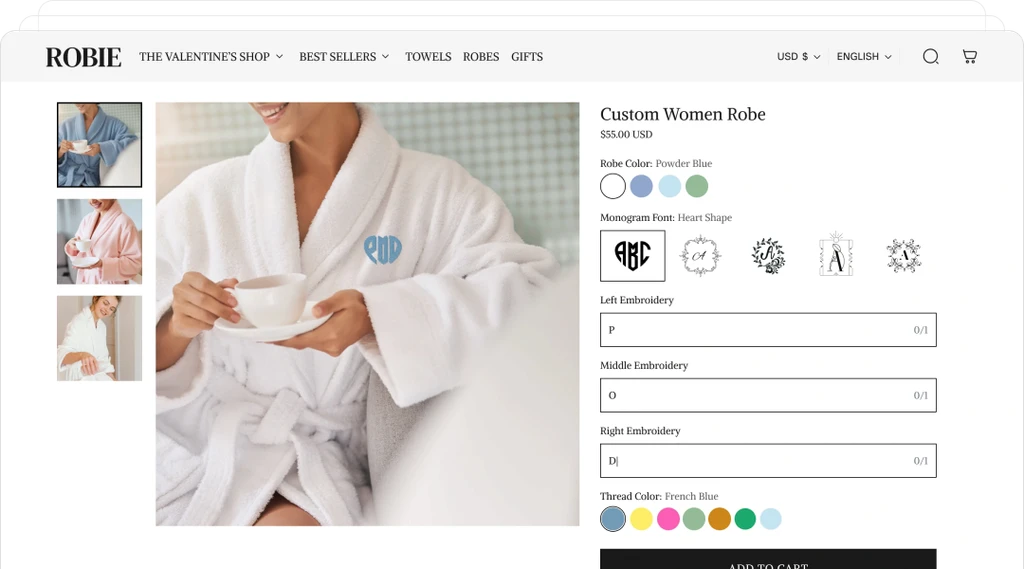 Home & Deco example page
